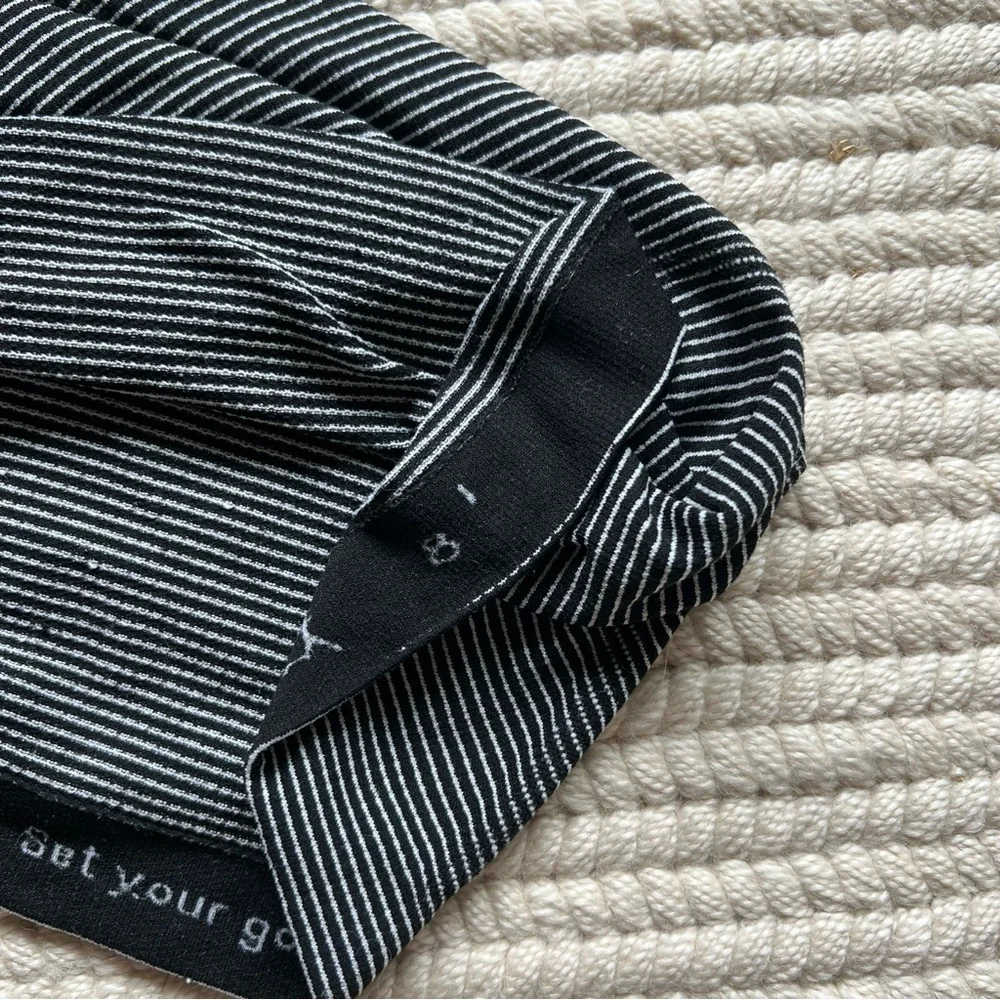 lululemon athletica Black and White Striped Short Sleeve Tee